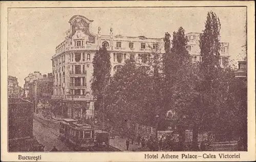 Ak București Bukarest Rumänien, Hotel Athene Palace, Calea Victoriei