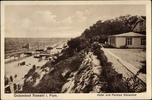 Ak Rewal Rewahl Pommern, Hotel Dünenhof, Strandpartie
