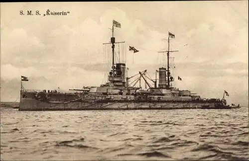 Ak Deutsches Kriegsschiff, SMS Kaiserin, Großlinienschiff, Kaiserliche Marine