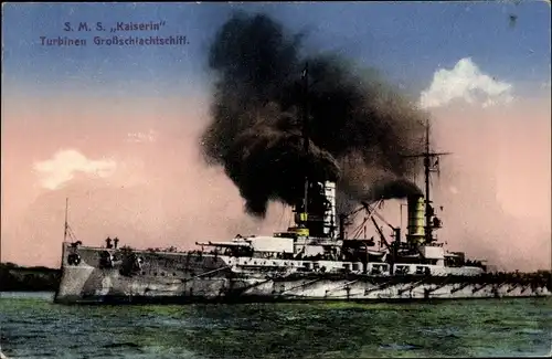 Ak Deutsches Kriegsschiff, SMS Kaiserin, Turbinengroßschlachtschiff, Kaiserliche Marine