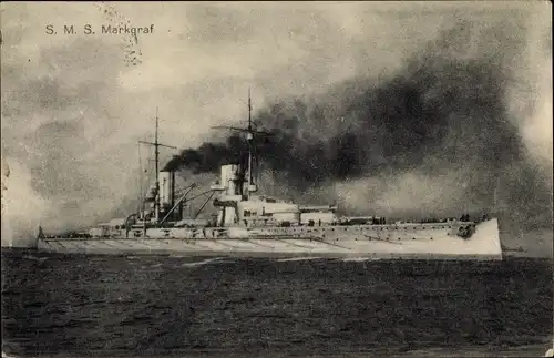 Ak Deutsches Kriegsschiff, SMS Markgraf, Großlinienschiff, Kaiserliche Marine