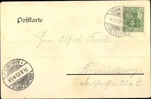 Ak Berlin Köpenick Schmöckwitz, Gasthof zur Palme, Segelboot