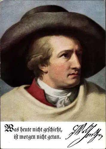 Künstler Ak Schriftsteller Johann Wolfgang von Goethe, Portrait, Versicherung-Werbung