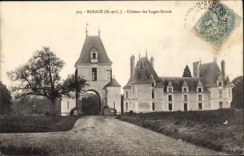 Ak Barace Maine et Loire, Chateau des Loges Barace