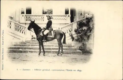 Ak Saumur Maine et Loire, Officier general, commandant l'Ecole en 1899