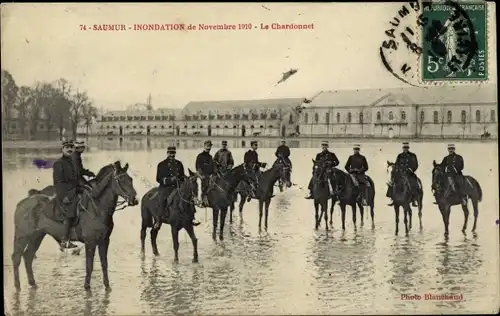 Ak Saumur Maine et Loire, Inondation de Novembre 1910, Le Chardonnet