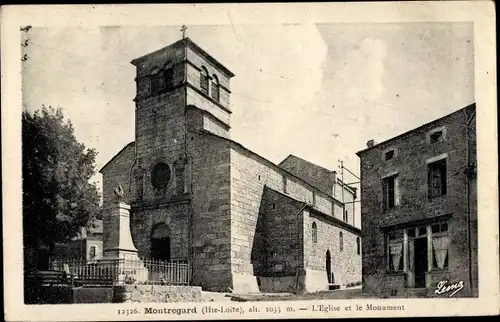 Ak Montregard Haute Loire, L'Eglise et le Monument