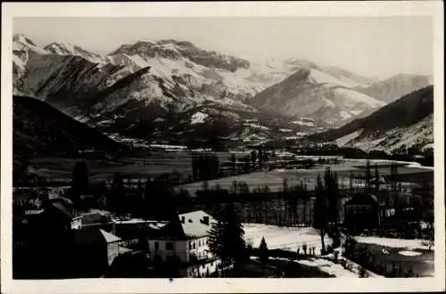 Ak Seyne les Alpes Alpes de Haute Provence, La Vallee et la Chaine de la Blanche