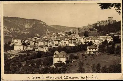 Ak Seyne les Alpes Alpes de Haute Provence, Vue generale
