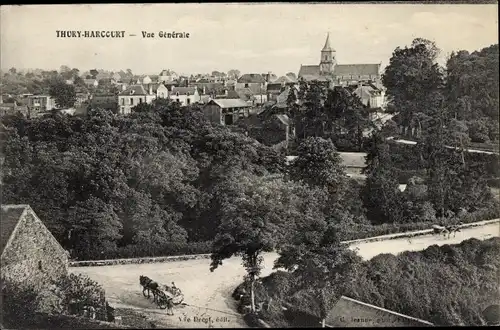 Ak Thury Harcourt Calvados, Vue generale avec des maisons