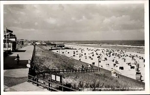 Ak Wangerooge in Friesland, Strand mit Promenade