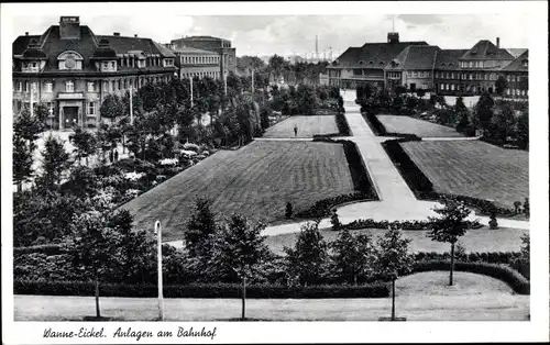 Ak Wanne Eickel Herne im Ruhrgebiet, Anlagen am Bahnhof