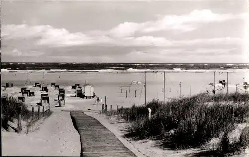 Ak Nordseebad Langeoog Ostfriesland, Abstieg zum Strand