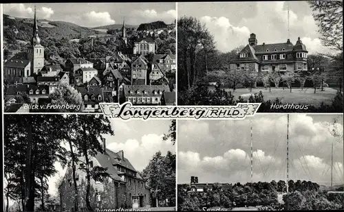 Ak Langenberg Velbert im Rheinland, Hordthaus, Blick v. Frohberg, Jugendherberge