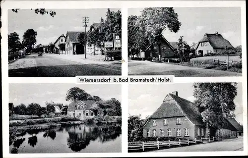Ak Wiemersdorf bei Bad Bramstedt in Holstein, Straßenpartie, Wasserpartie