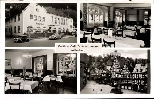 Ak Miltenberg am Main in Unterfranken, Gasthaus Cafe Schönenbrunnen