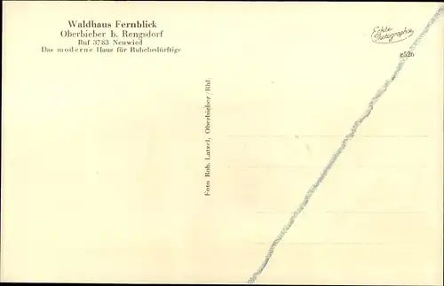 Ak Oberbieber Rengsdorf in Rheinland Pfalz, Waldhaus Fernblick