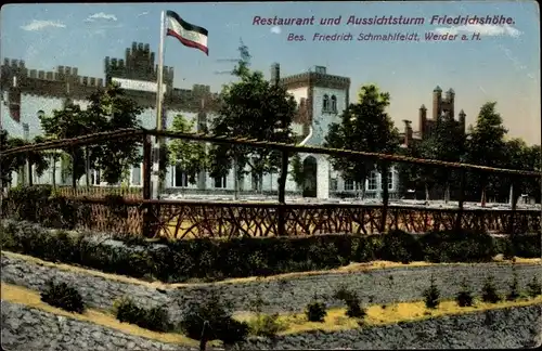 Ak Werder an der Havel, Restaurant Aussichtsturm Friedrichshöhe