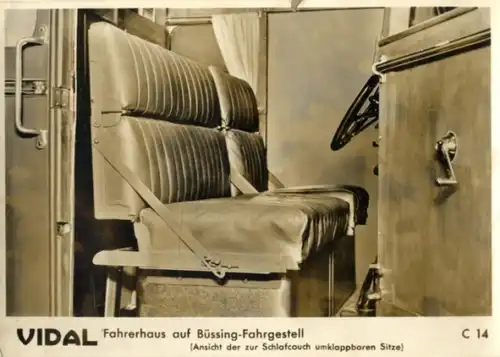 Foto Vidal, Fahrerhaus auf Büssing Fahrgestell, Schlafcouch