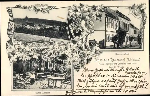 Ak Rauenthal Eltville am Rhein Hessen, Hotel Restaurant Rheingauer Hof