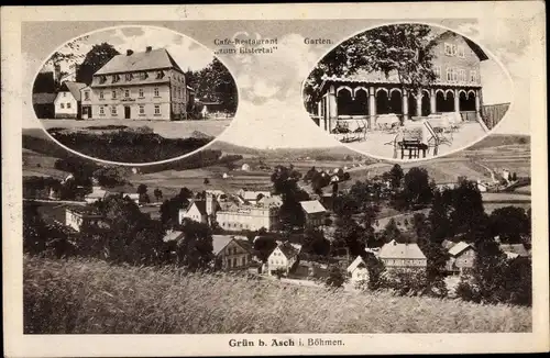 Ak Doubrava Grün Aš Asch Region Karlsbad, Cafe Restaurant zum Elstertal, Totalansicht