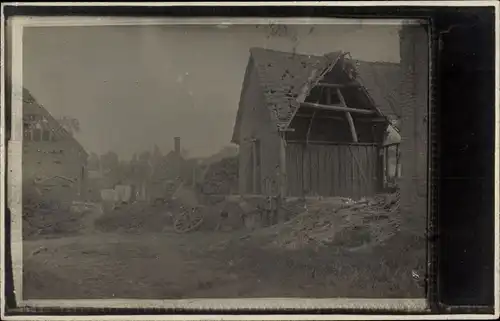 Foto Ak Ransart Pas-de-Calais Frankreich, Kriegszerstörungen im Ort