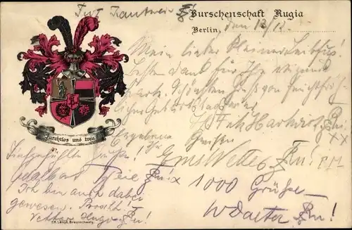Studentika Ak Berlin, Burschenschaft Rugia, Furchtlos und treu