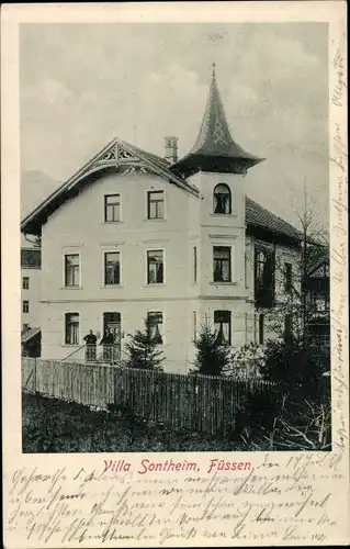 Ak Füssen im Ostallgäu, Villa Sontheim