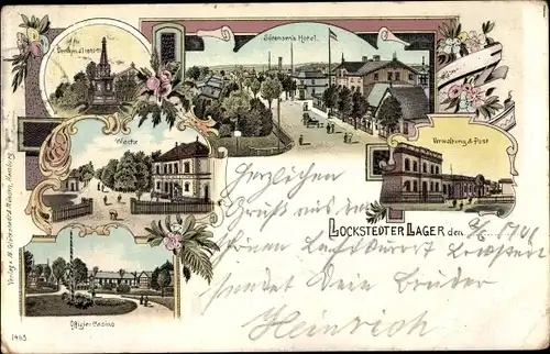 Litho Lockstedt in Holstein, Lockstedter Lager, Sörensens Hotel, Verwaltung, Post, Offizierkasino