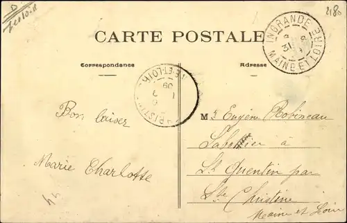 Ak Ingrandes Maine-et-Loire, Avenue de la Gare, Cafe des Voyageurs