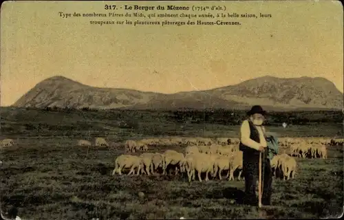 Ak Haute Loire, Le Berger du Mezenc, Type des nombreux Patres du Midi