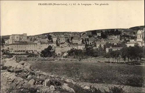 Ak Pradelles Haute Loire, Vue generale