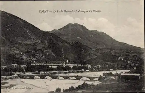 Ak Digne Alpes de Haute Provence, Le Lycee Gassendi et Montagne du Cousson