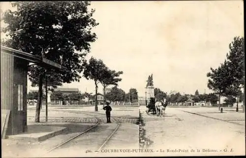 Ak Courbevoie Puteaux Hauts de Seine, Le Rond Point de la Defense