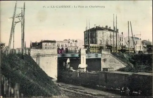 Ak La Garenne Hauts de Seine, Le Pont de Charlebourg