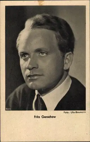 Ak Schauspieler Fritz Genschow, Portrait, Ross Verlag