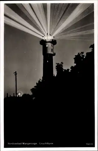 Ak Wangerooge in Friesland, Leuchtturm, Nachtansicht