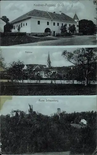 Ak Pupping in Oberösterreich, Kloster, Ruine Schaumburg, Kastner