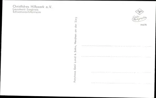 Ak Leuscheid Windeck, Schwerversehrtenheim, Christliches Hilfswerk e. V.