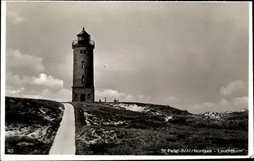 Ak Böhl Sankt Peter Ording, Leuchtturm