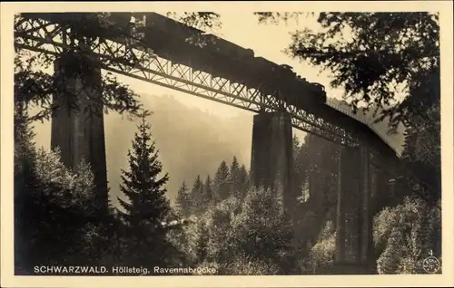 Ak Freiburg im Breisgau, Höllsteig, Ravennabrücke, Höllentalbahn