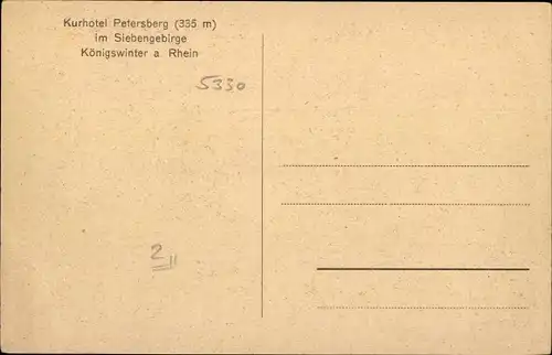 Ak Königswinter am Rhein, Kurhotel Petersberg im Siebengebirge