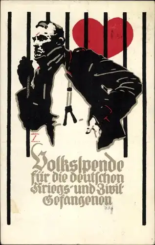 Künstler Ak Hohlwein, Ludwig, Volksspende für die deutschen Kriegs- und Zivilgefangenen 1916, I. WK