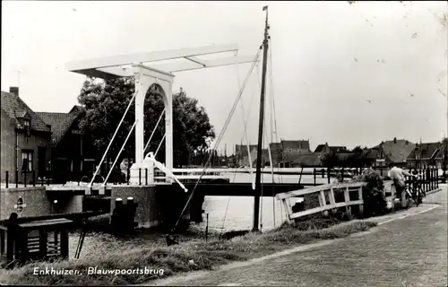 Ak Enkhuizen Nordholland Niederlande, Blauwpoortsbrug