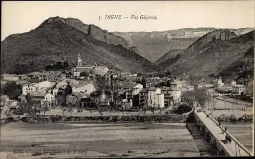 Ak Digne Alpes de Haute Provence, Vue Generale