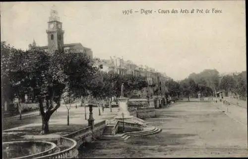 Ak Digne Alpes de Haute Provence, Cours des Ares et Pre de Foire