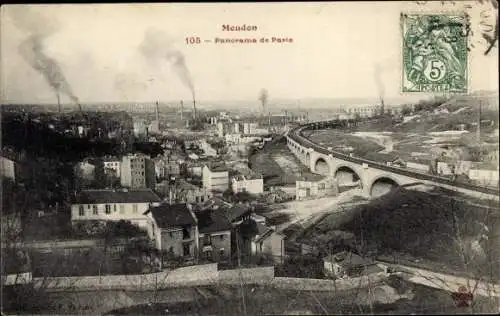 Ak Meudon Hauts de Seine, Panorama de Paris