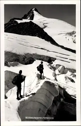 Ak Gletscherpartie Hofmannsweg, Kletterer, Gebirge