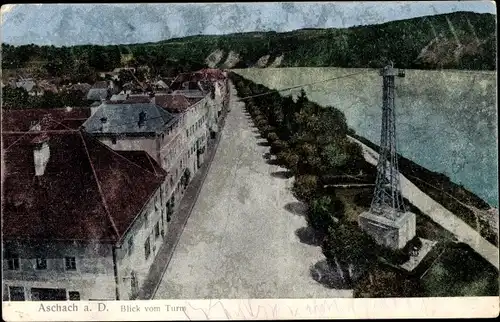 Ak Aschach an der Donau Oberösterreich, Aussicht vom Turm