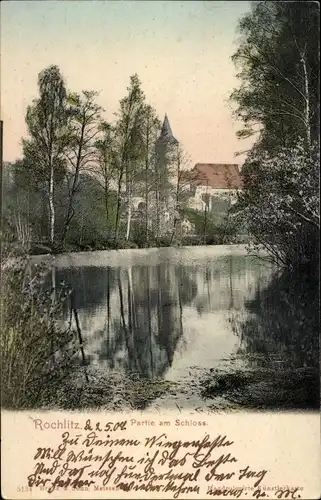 Ak Rochlitz an der Mulde, Partie am Schloss